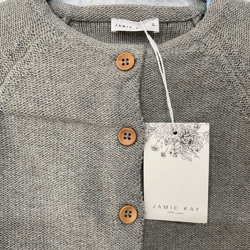NWT Jamie Kay “Simple Cardigan” - light grey marle size 3